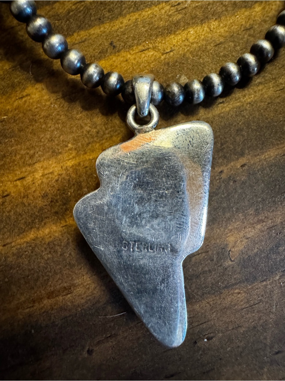 Iridescent Lightning-Shaped Opal Sterling Pendant - Picture 4 of 7
